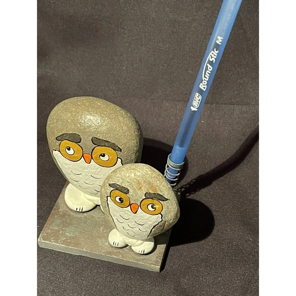 Vintage Owl Rocks Pen Holder 3